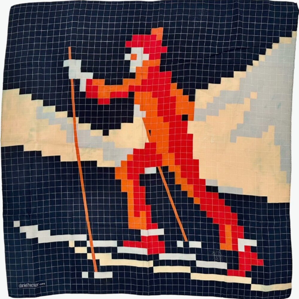 Vintage Daniel Hechter Paris Apres Ski Skier Scarf